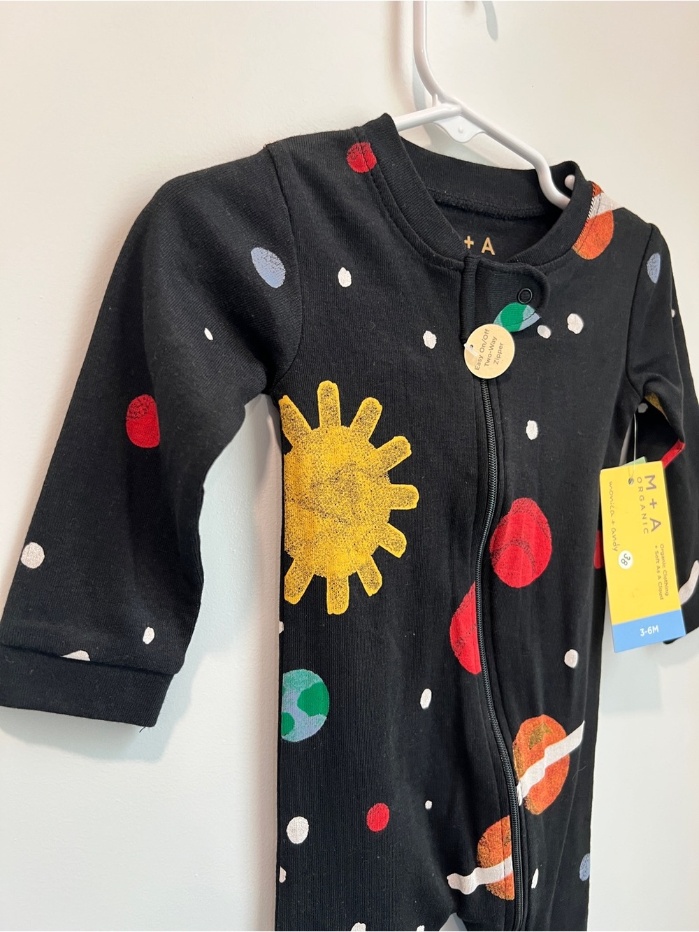 Monica + Andy Organic Cotton Solar System Zip Romper 3-6M NWT